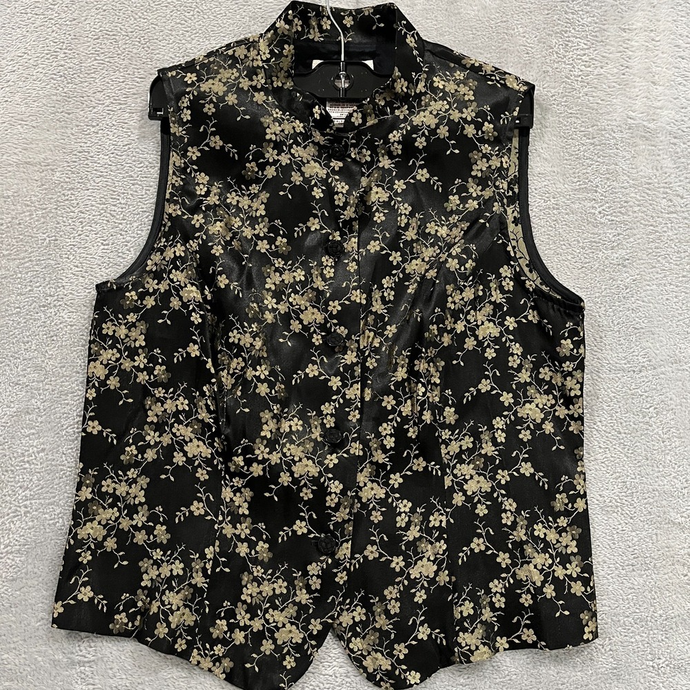 Vintage Worthington Vest Floral 8 Embroidered Fairycore‎ USA Made 90s Y2K Grunge